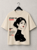 Mark, Study 03 heavyweight boxy tee on a hanger, front print