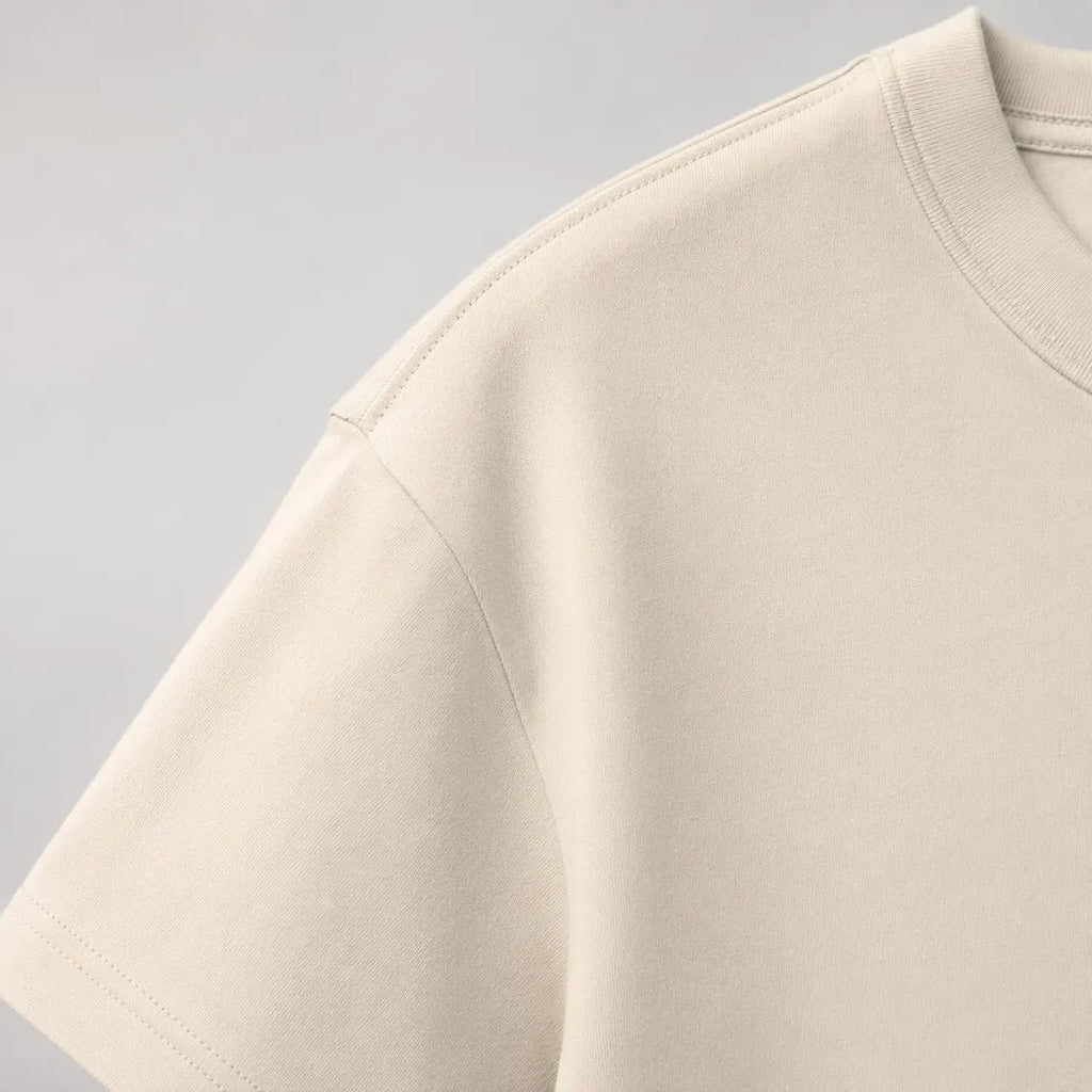 Heavyweight 280 gsm combed cotton fabric detail, close-up 1