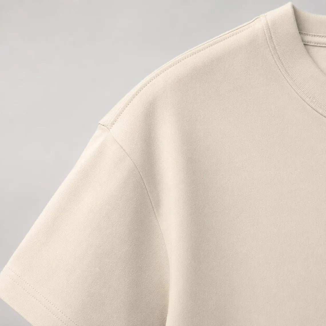 Heavyweight 280 gsm combed cotton fabric detail, close-up 1