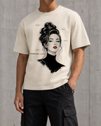 Hair, Study 04 heavyweight boxy tee worn by a man, front view