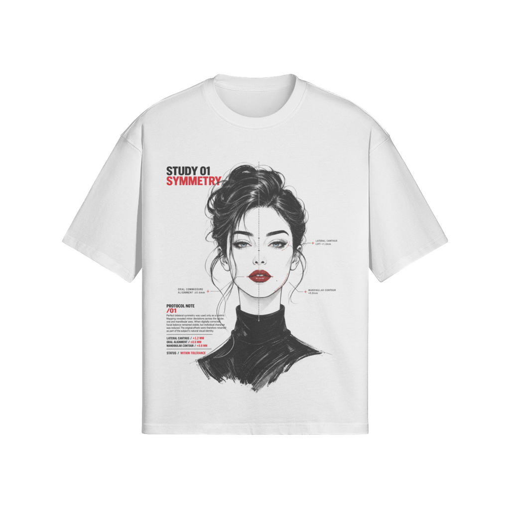 Symmetry, Study 01 tee in white, print detail