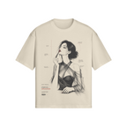 Application, Study 02 tee in apricot, print detail